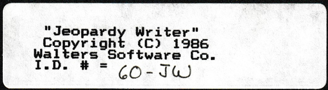 Jeopardy Writer Package